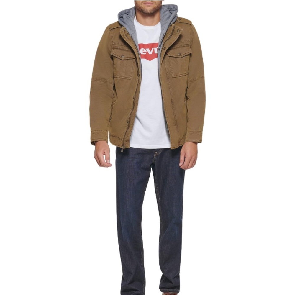 New Levi’s mens cotton hooded military jacket size XL - Picture 4 of 7